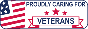 Proudly caring for veterans badge
